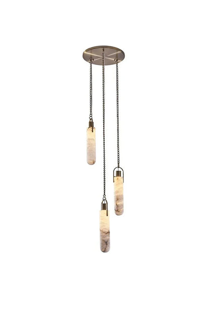 Multi-head Alabaster Cylindrical Chandelier - view 27 | everlamps