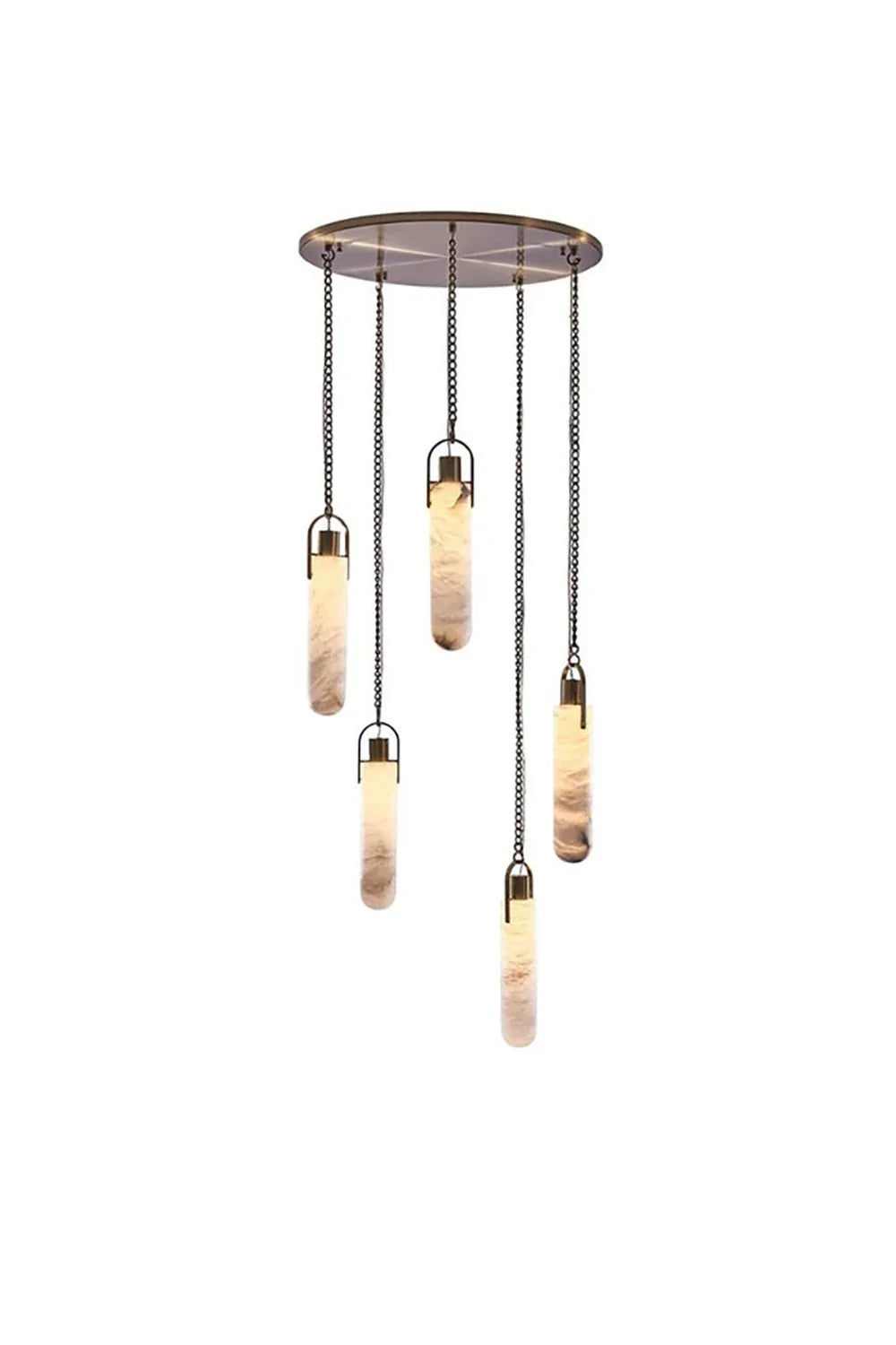 Multi-head Alabaster Cylindrical Chandelier - view 28 | everlamps