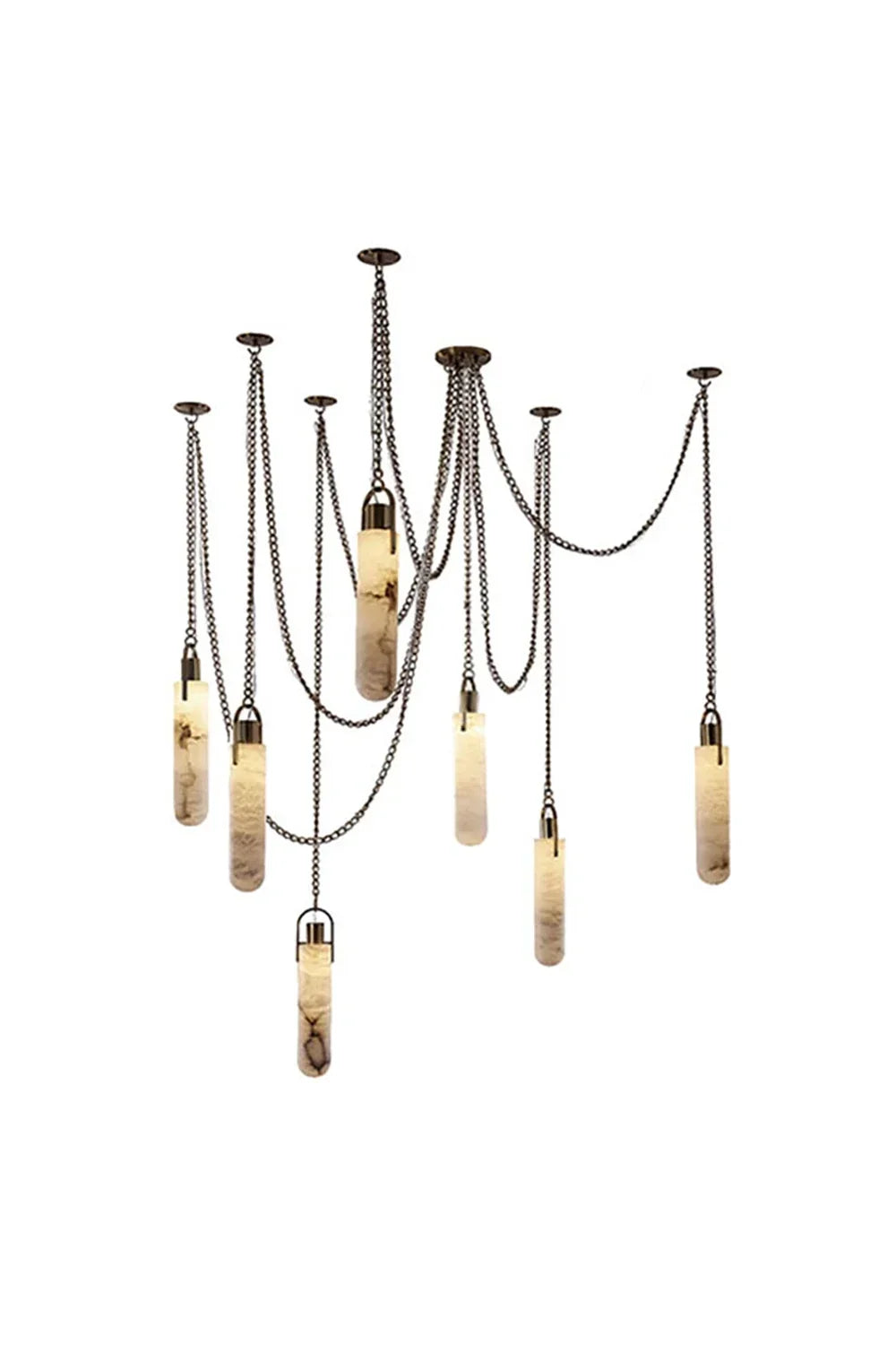 Multi-head Alabaster Cylindrical Chandelier - view 29 | everlamps
