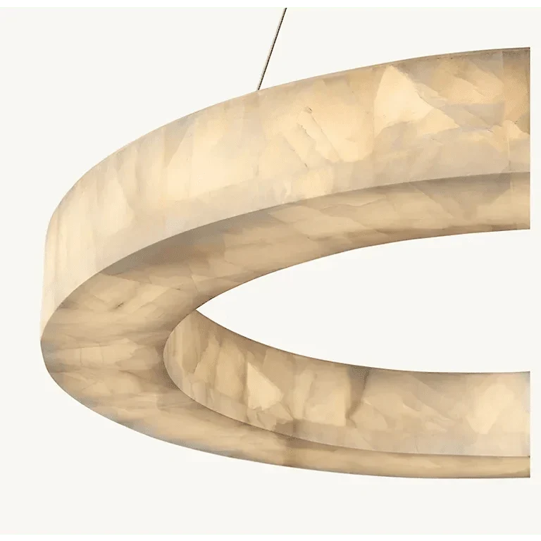 OLYRA 3 - TIER ROUND ALABASTER CHANDELIER 39" 47" 59"D - 100cm / 60cm | 39.4" / 23.6"BlackWarm whiteeverlamps