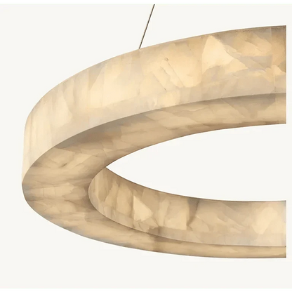 OLYRA 3 - TIER ROUND ALABASTER CHANDELIER 39" 47" 59"D - 100cm / 60cm | 39.4" / 23.6"BlackWarm whiteeverlamps