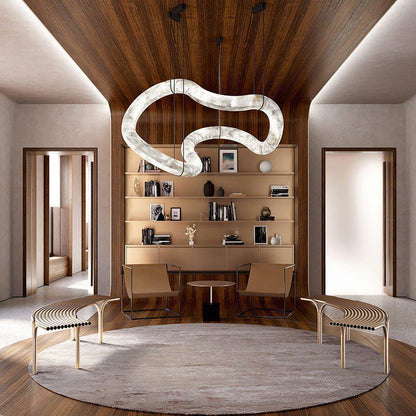 Oslo Infinity Symmetrical Entryway Alabaster Pendant Light - Everlamps