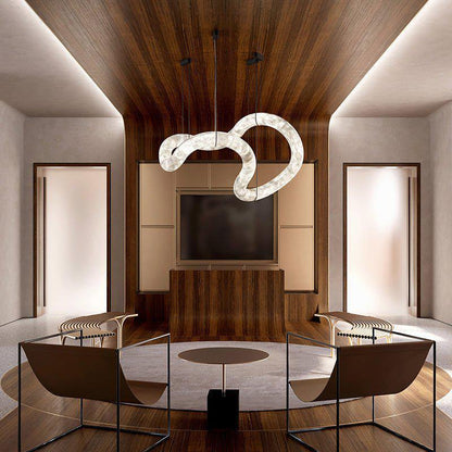 Oslo Infinity Symmetrical Entryway Alabaster Pendant Light - Everlamps