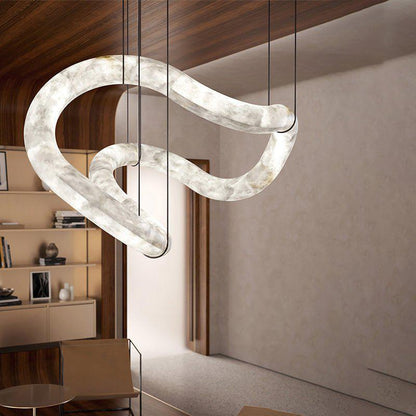 Oslo Infinity Symmetrical Entryway Alabaster Pendant Light - Everlamps
