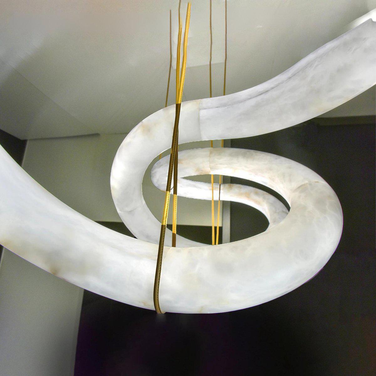 Oslo Infinity Symmetrical Entryway Alabaster Pendant Light - Everlamps