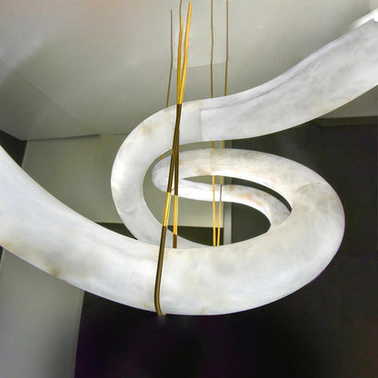 Oslo Infinity Symmetrical Entryway Alabaster Pendant Light - Everlamps