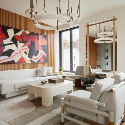 Oslo Pendant Alabaster Chandelier, Halo Ring Chandelier With Leather - 19.7" D Single Ringeverlamps