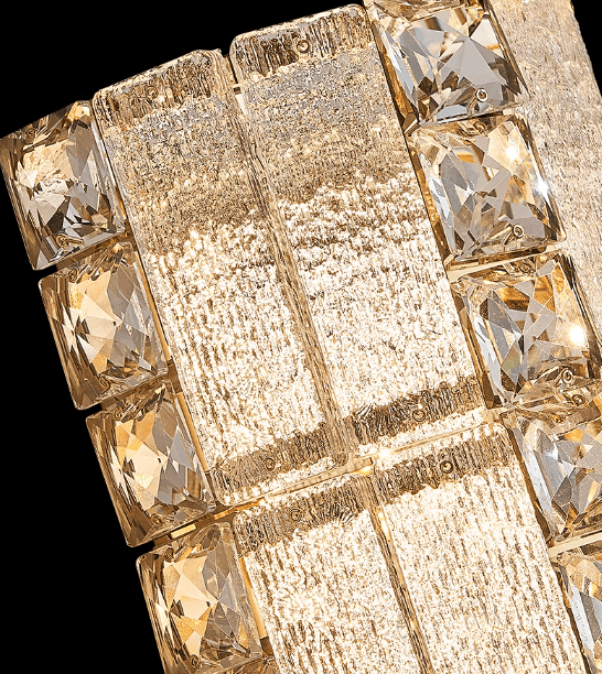 Oversized Multi - layers Luxury Gold Crystal Chandelier For Large Foyer/Hallway/Entryway - Wall Light/W3.94"*D3.94"*H15.75"Warm Lighteverlamps