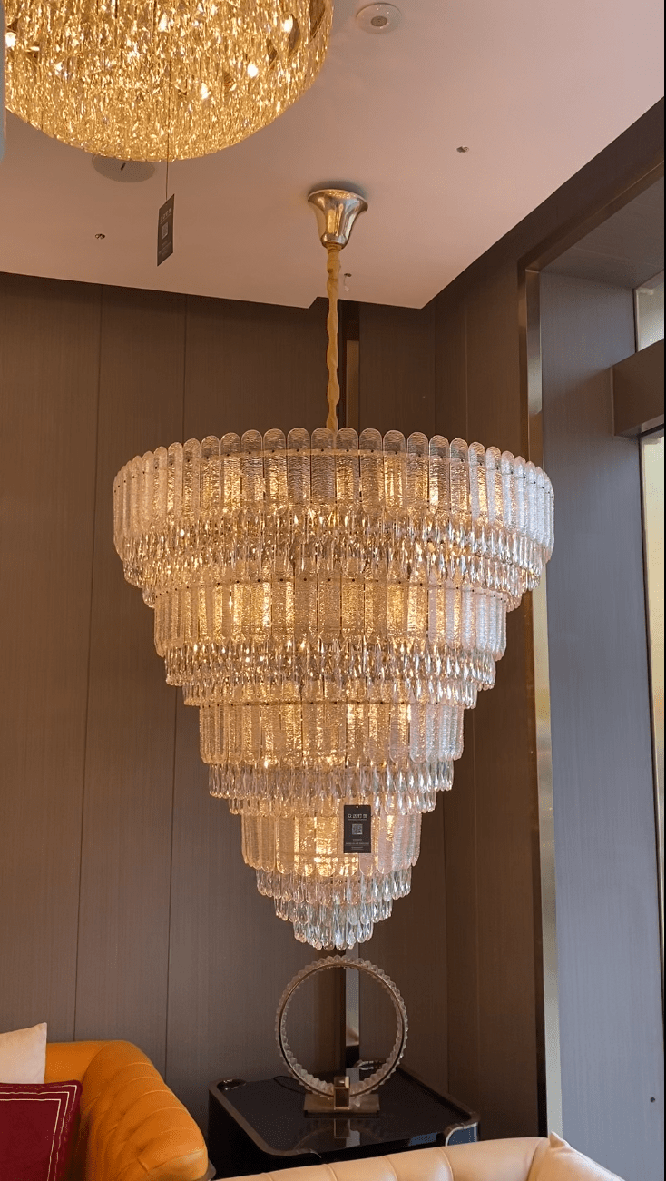 Oversized Multi - layers Luxury Gold Crystal Chandelier For Large Foyer/Hallway/Entryway - D39.4"*H59.1"/86kgWarm Lighteverlamps