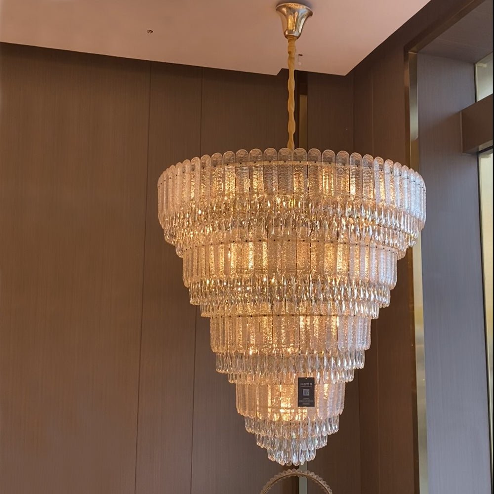 Oversized Multi - layers Luxury Gold Crystal Chandelier For Large Foyer/Hallway/Entryway - D39.4"*H59.1"/86kgWarm Lighteverlamps