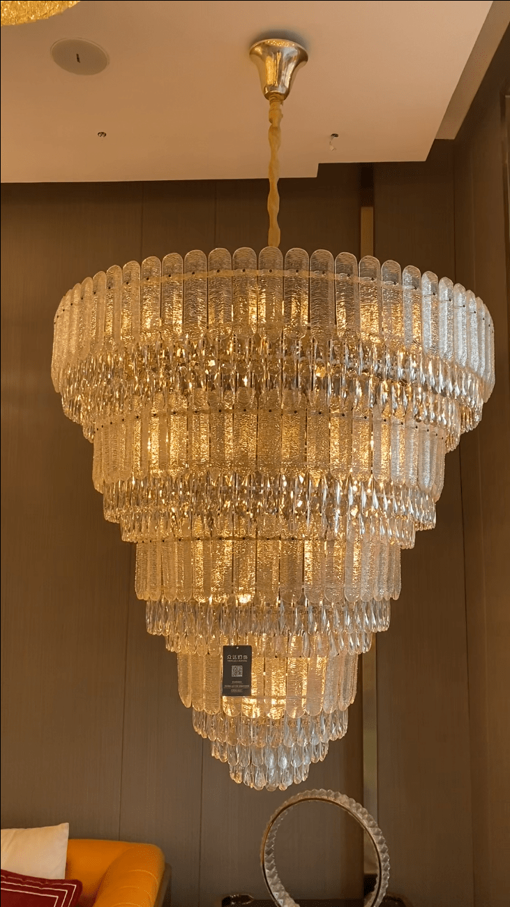 Oversized Multi - layers Luxury Gold Crystal Chandelier For Large Foyer/Hallway/Entryway - D39.4"*H59.1"/86kgWarm Lighteverlamps