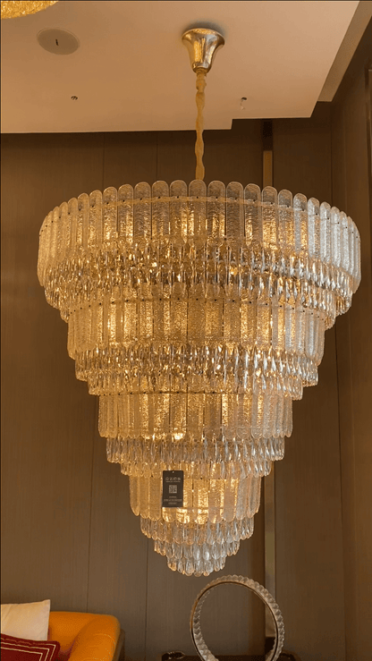 Oversized Multi - layers Luxury Gold Crystal Chandelier For Large Foyer/Hallway/Entryway - D39.4"*H59.1"/86kgWarm Lighteverlamps
