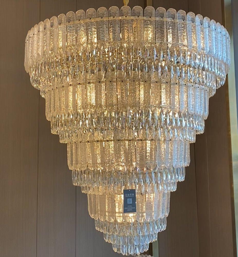 Oversized Multi - layers Luxury Gold Crystal Chandelier For Large Foyer/Hallway/Entryway - D39.4"*H59.1"/86kgWarm Lighteverlamps