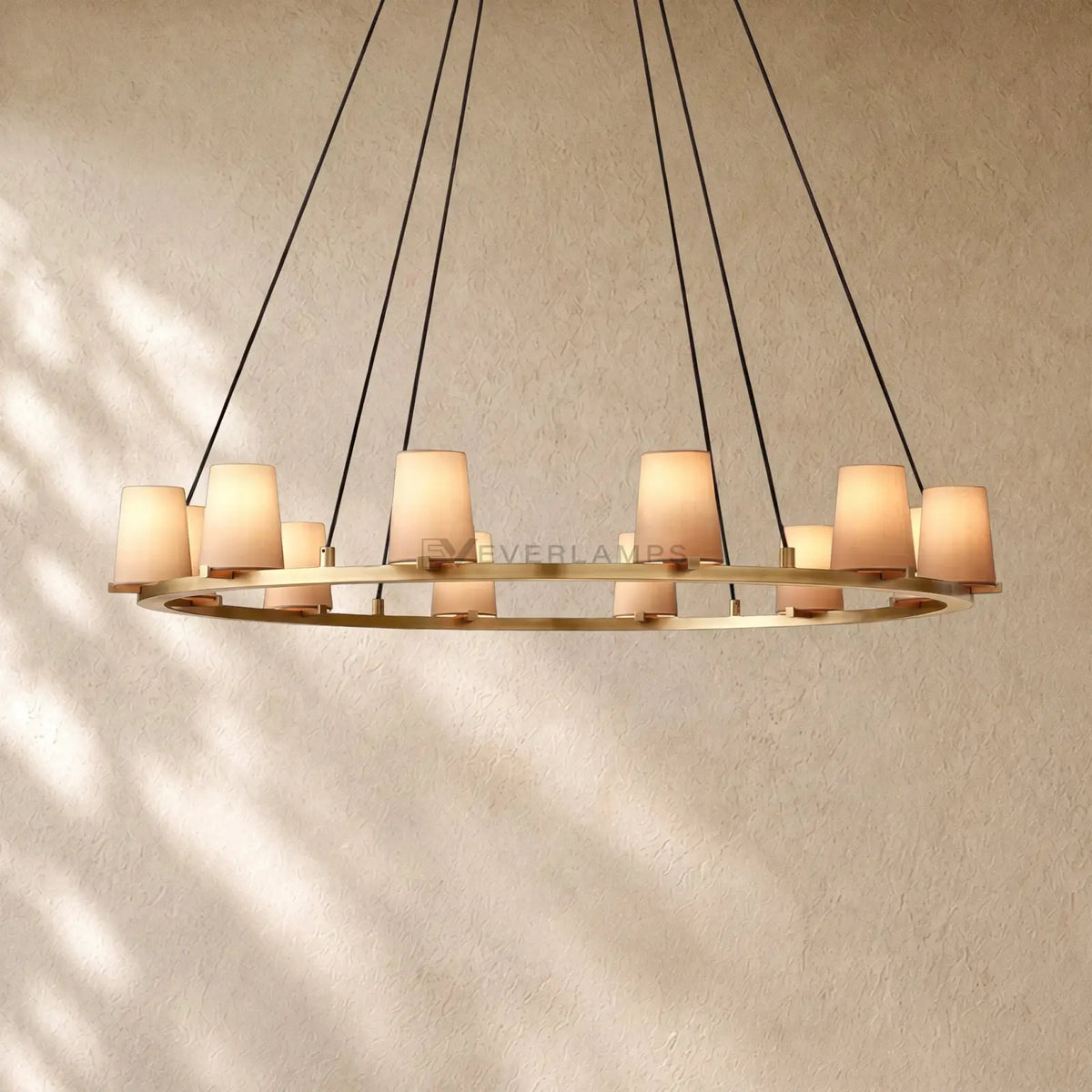 Pauillacia Fabric Shade Round Chandelier