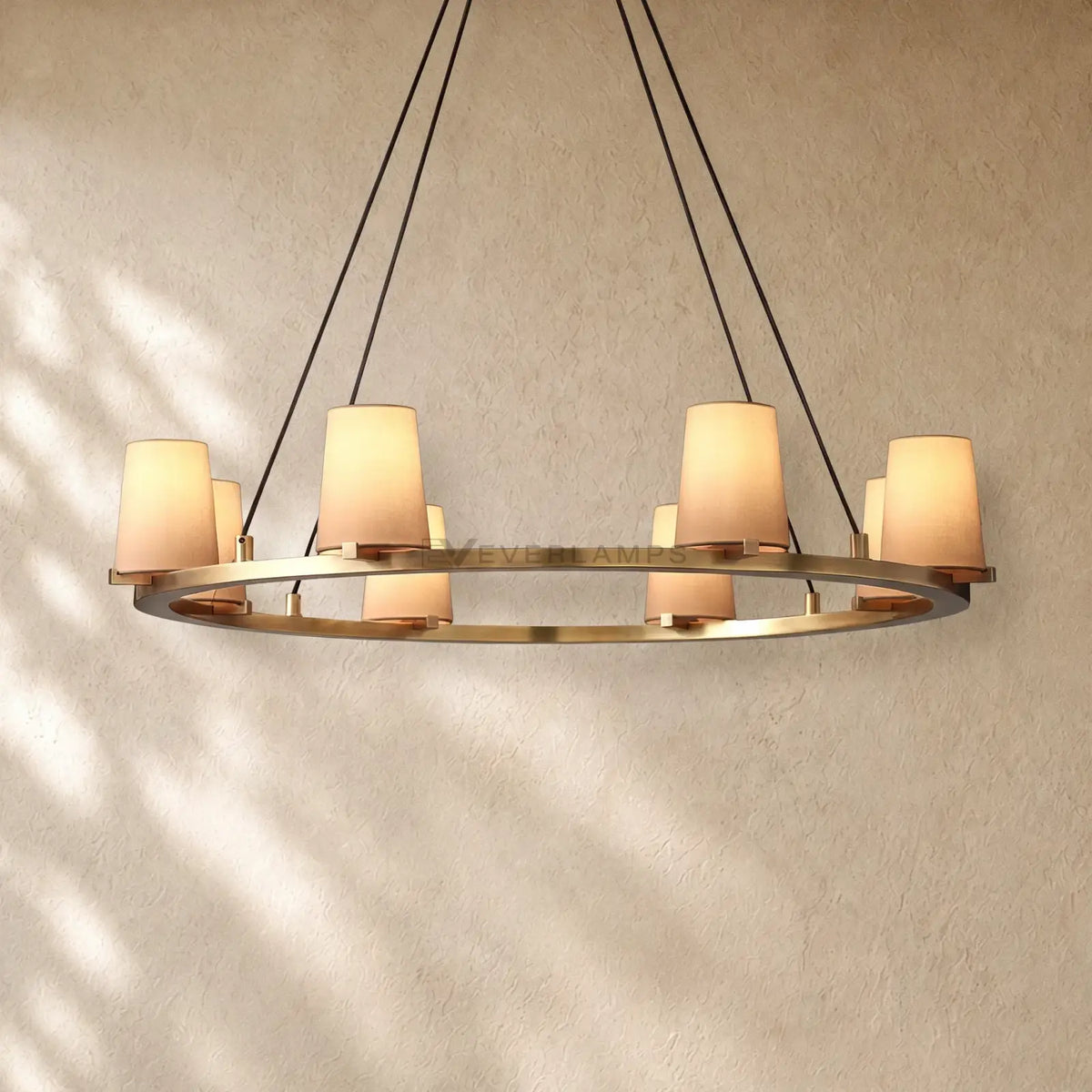 Pauillacia Fabric Shade Round Chandelier