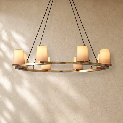 Pauillacia Fabric Shade Round Chandelier