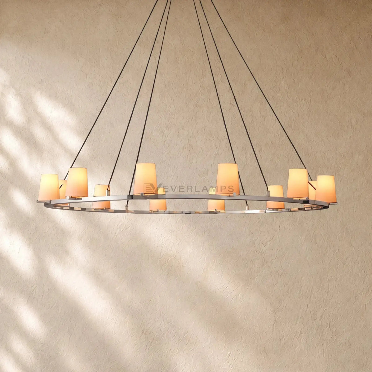 Pauillacia Fabric Shade Round Chandelier