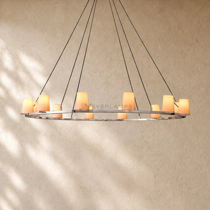 Pauillacia Fabric Shade Round Chandelier