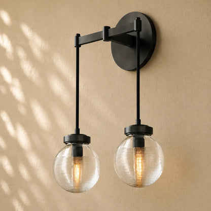 Pearly Double Sconce - Matte Black