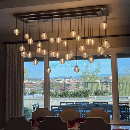 Pearly Rectangular Chandelier