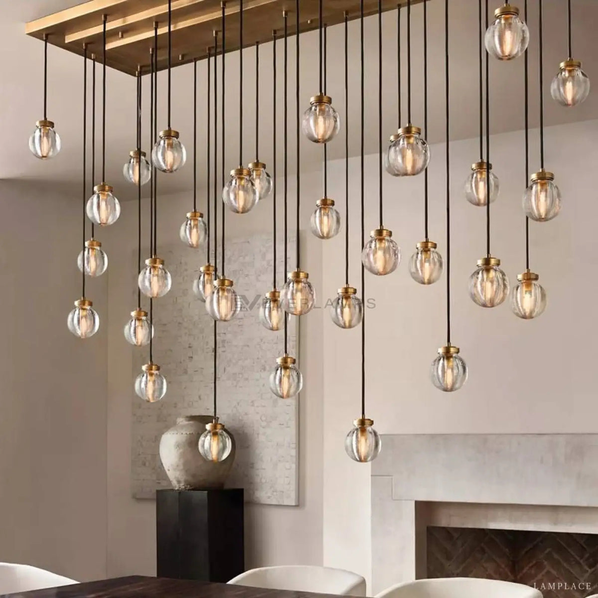 Pearly Rectangular Chandelier