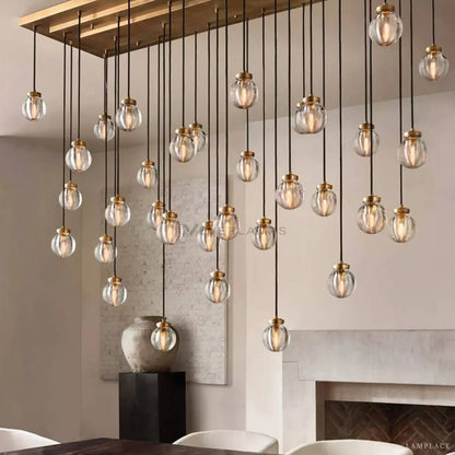 Pearly Rectangular Chandelier