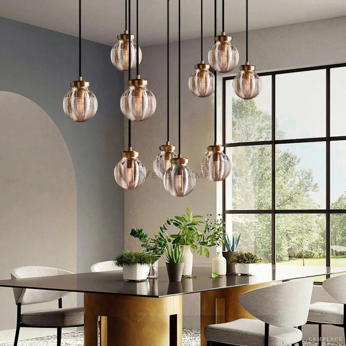Pearly Round Chandelier