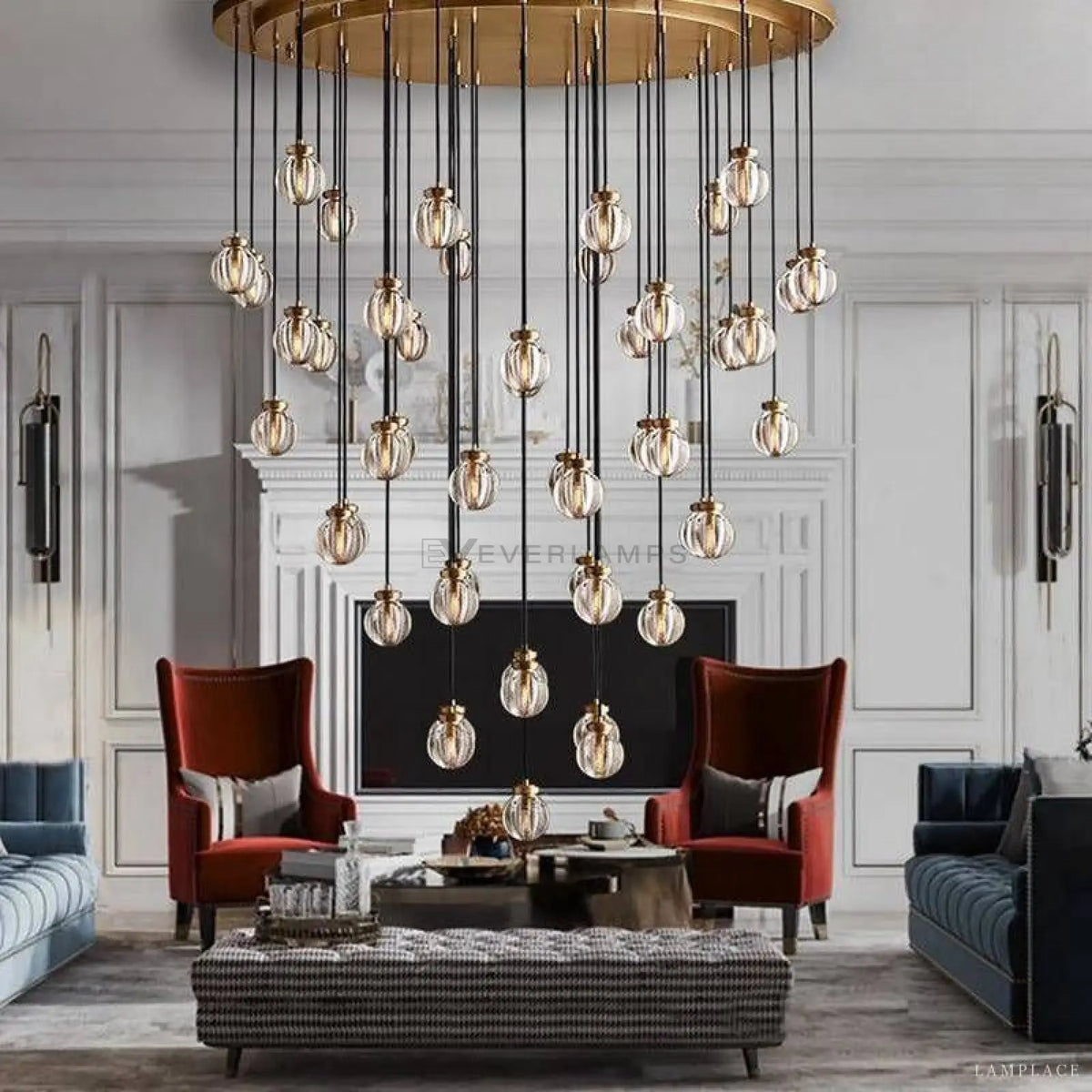 Pearly Round Chandelier
