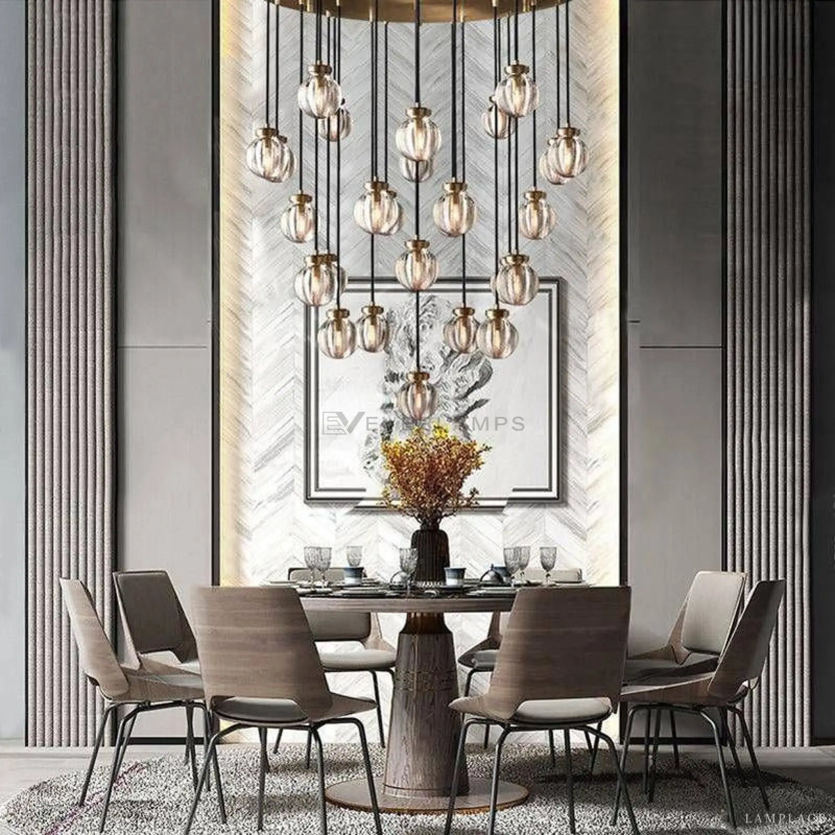 Pearly Round Chandelier