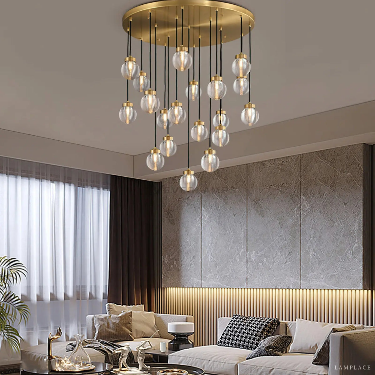 Pearly Round Chandelier