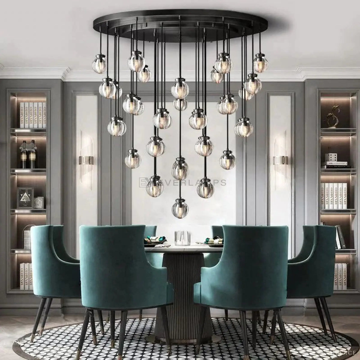 Pearly Round Chandelier