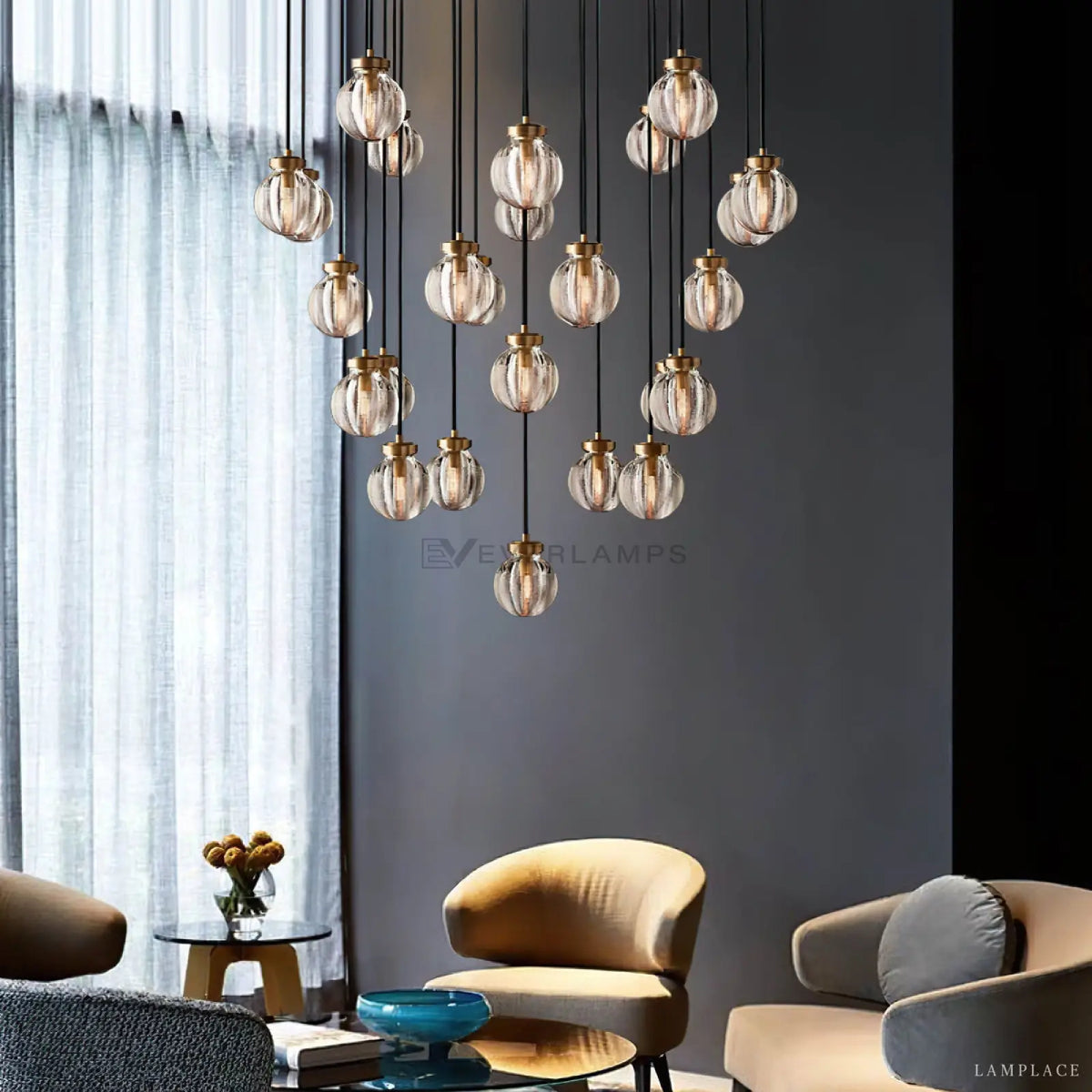 Pearly Round Chandelier