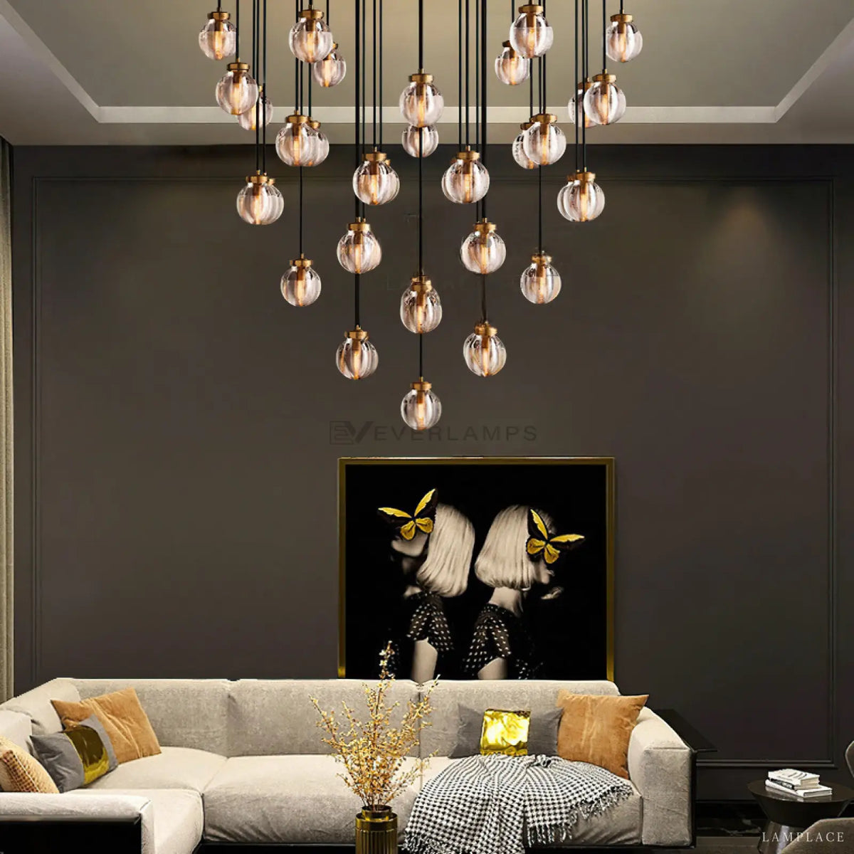 Pearly Round Chandelier