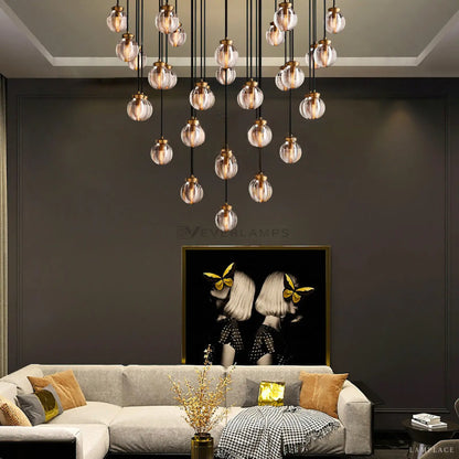 Pearly Round Chandelier