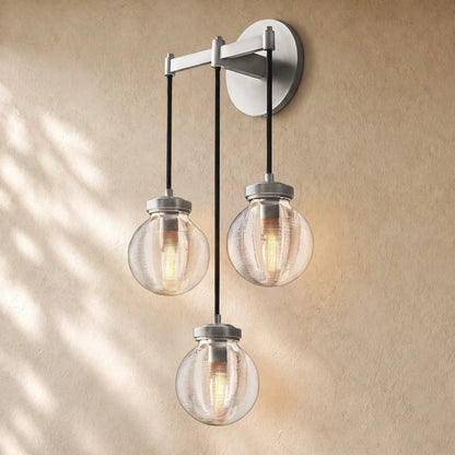 Pearly Triple Sconce - Satin Nickel