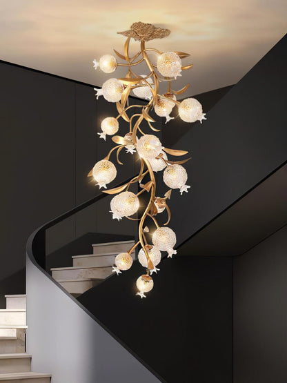 Pomegranate Brass Branch Chandelier - ∅ 19.7″ x H 51.2″ / Dia 50cm x H 130cmDark Coppereverlamps