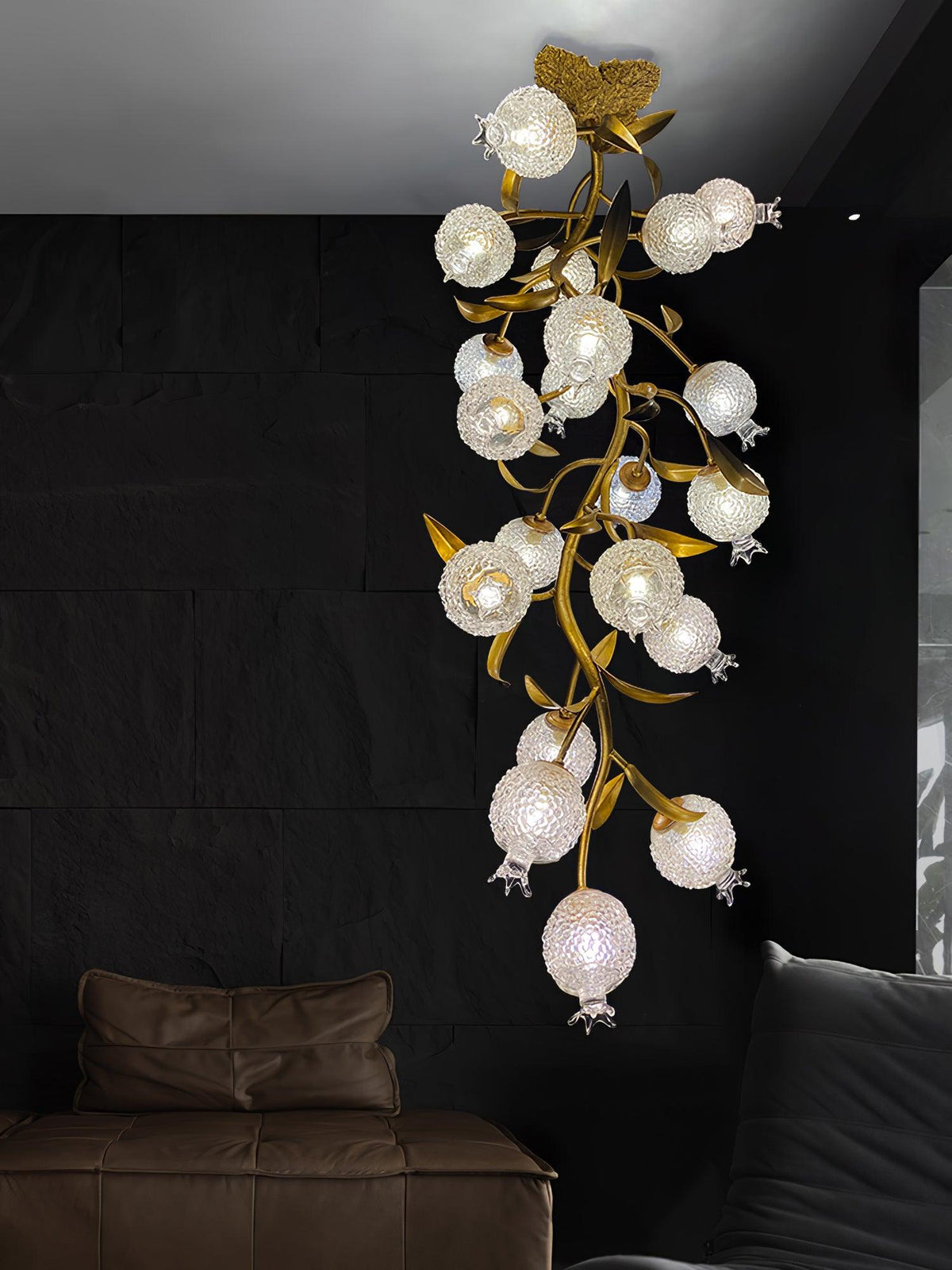 Pomegranate Brass Branch Chandelier - ∅ 19.7″ x H 51.2″ / Dia 50cm x H 130cmDark Coppereverlamps