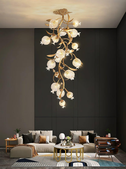 Pomegranate Brass Branch Chandelier - ∅ 19.7″ x H 51.2″ / Dia 50cm x H 130cmDark Coppereverlamps