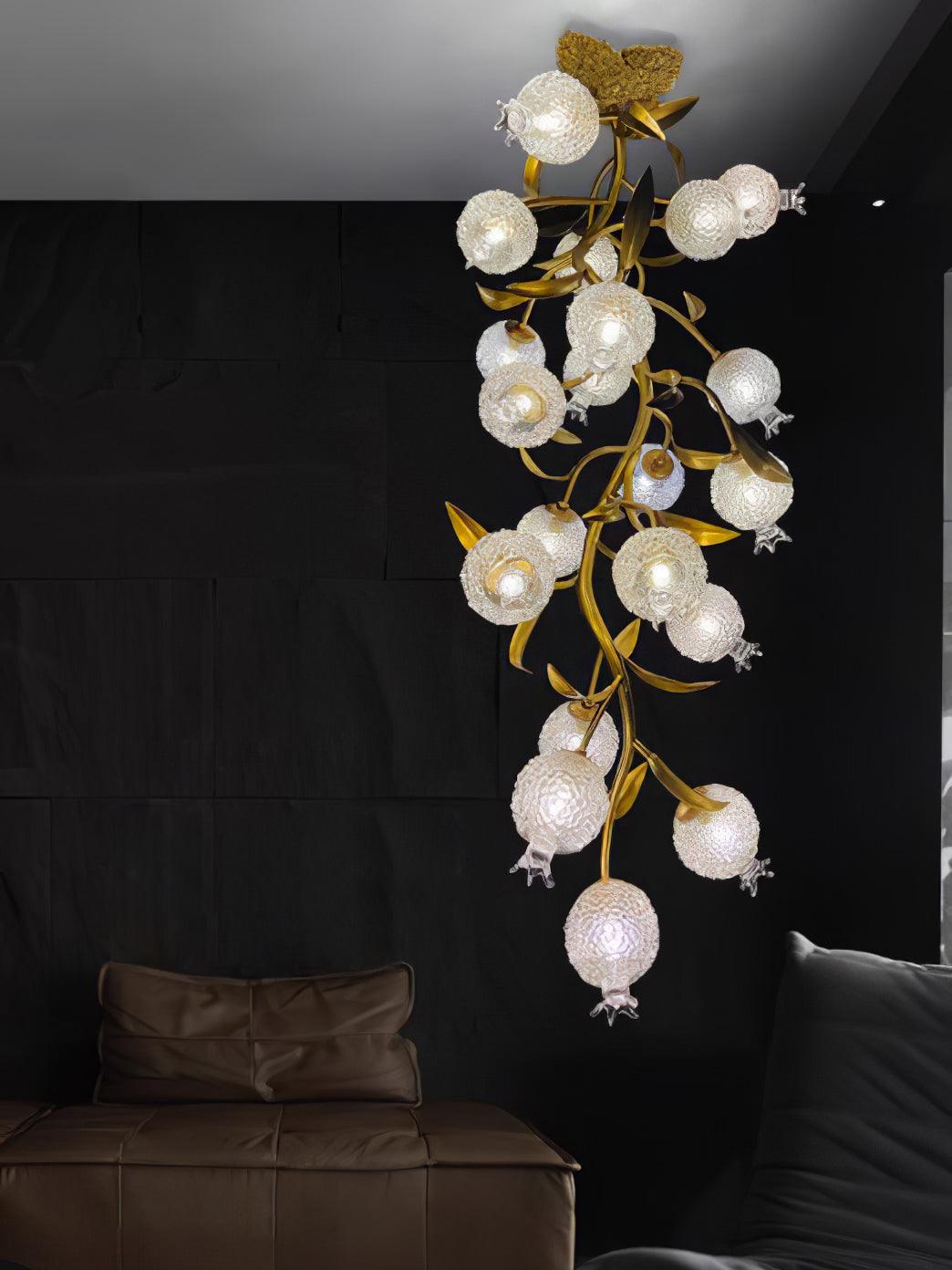 Pomegranate Brass Branch Chandelier - ∅ 19.7″ x H 51.2″ / Dia 50cm x H 130cmDark Coppereverlamps