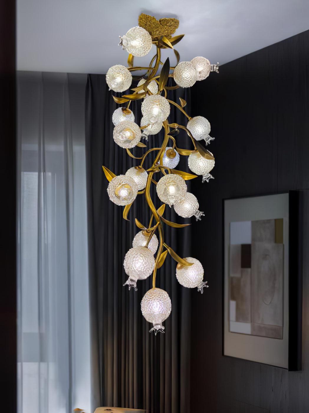 Pomegranate Brass Branch Chandelier - ∅ 19.7″ x H 51.2″ / Dia 50cm x H 130cmDark Coppereverlamps