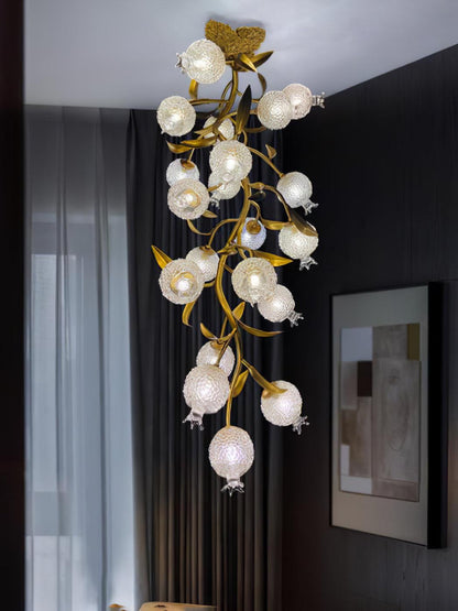 Pomegranate Brass Branch Chandelier - ∅ 19.7″ x H 51.2″ / Dia 50cm x H 130cmDark Coppereverlamps