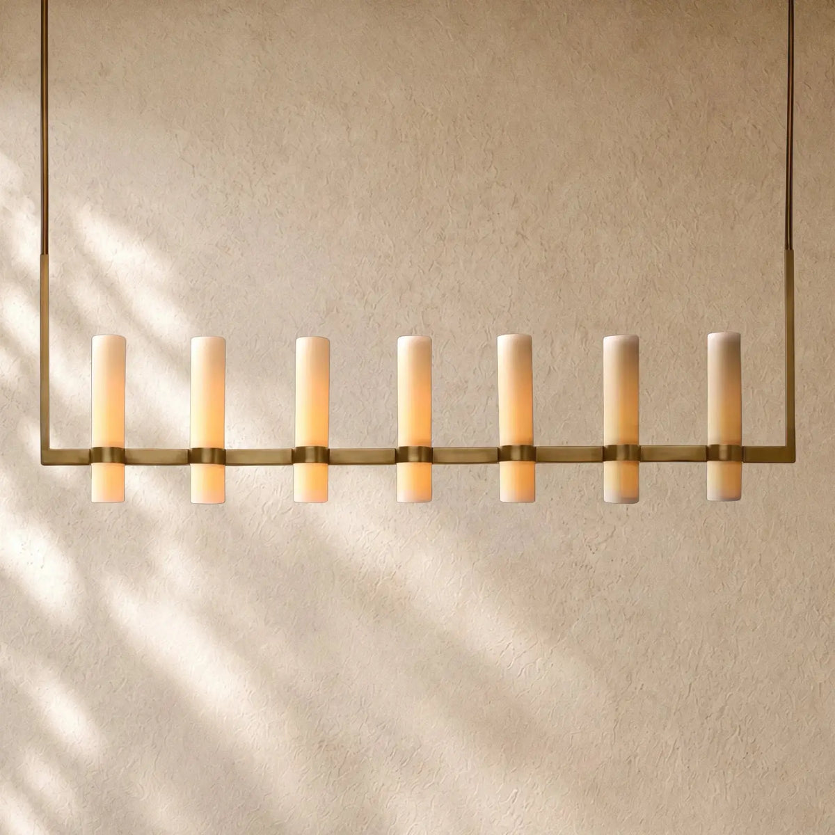 Ravella Linear Milk Glass Chandelier