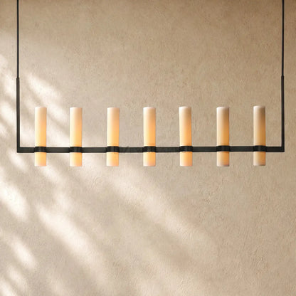 Ravella Linear Milk Glass Chandelier