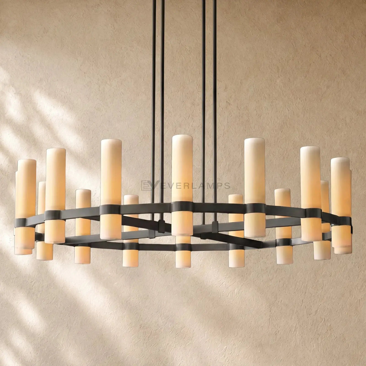 Ravella Round Milk Glass Chandelier
