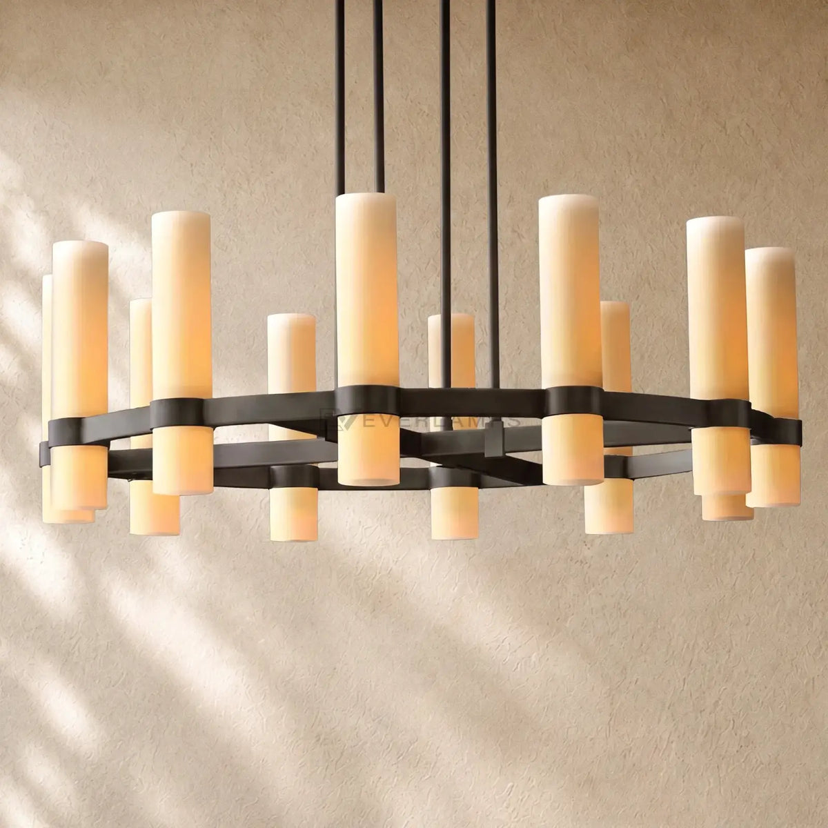 Ravella Round Milk Glass Chandelier