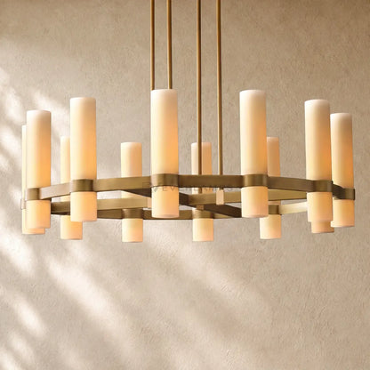 Ravella Round Milk Glass Chandelier