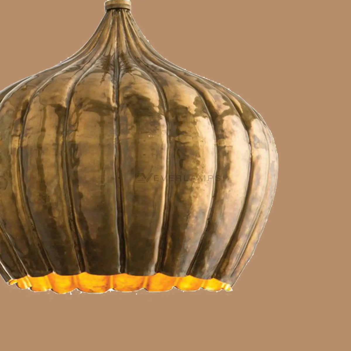Ridgewell Ribbed Onion-Dome Pendant Light
