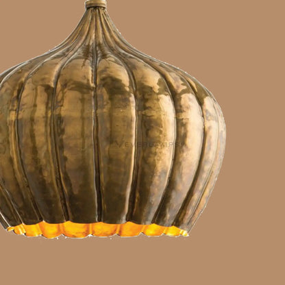 Ridgewell Ribbed Onion-Dome Pendant Light