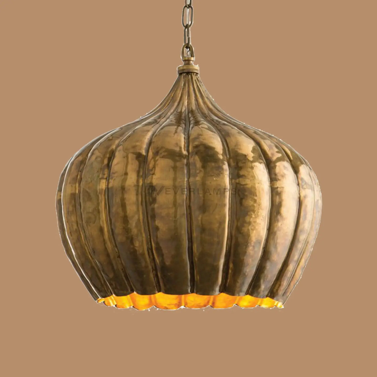 Ridgewell Ribbed Onion-Dome Pendant Light