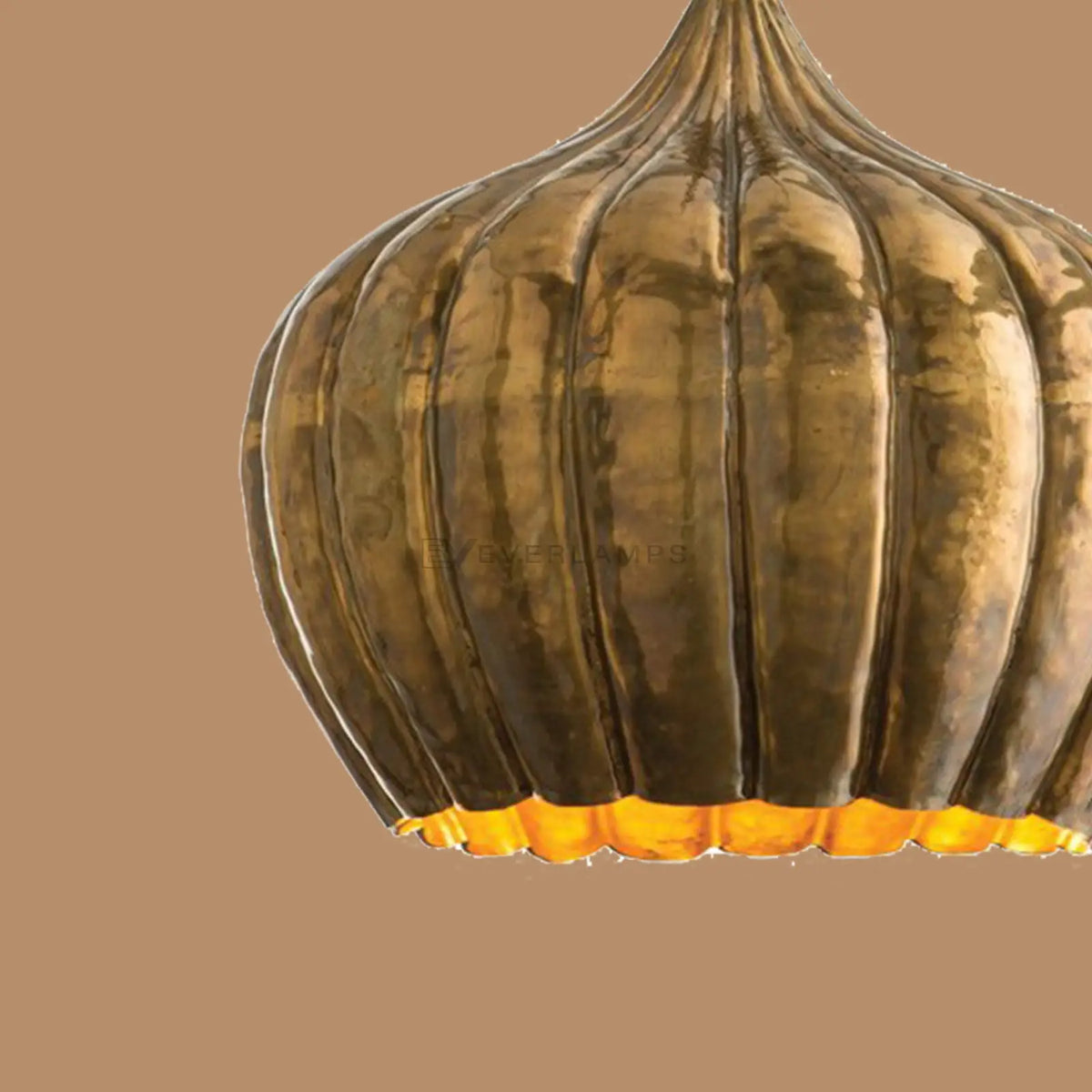 Ridgewell Ribbed Onion-Dome Pendant Light